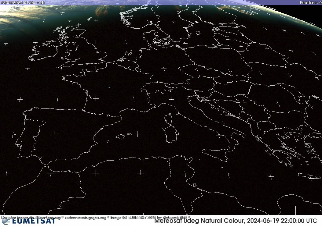 Carte des orages Sat:Europe Visible 18/05/2024 (Animation)