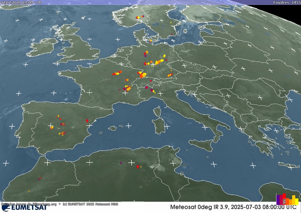 Mappa dei fulmini Infra-Rouge 03.07.2025 (Animazione)