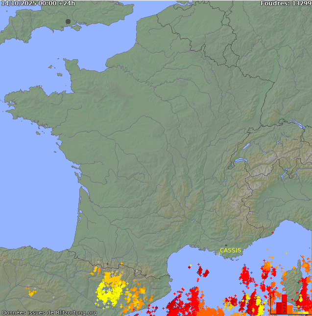 Carte des orages France 14/10/2025
