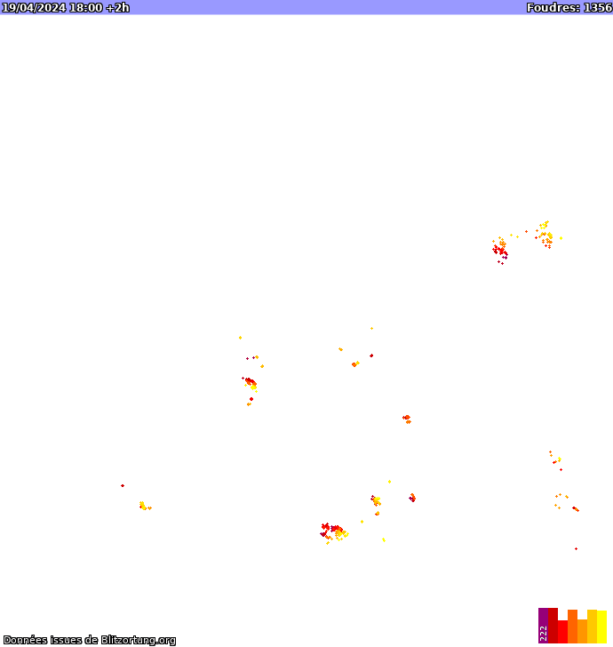 Lightning map Europe 2024-04-19 (Animation)