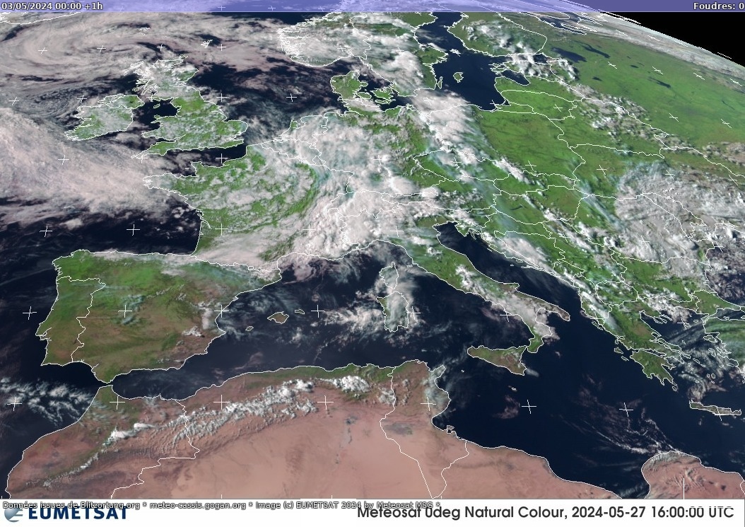 Carte des orages Sat:Europe Visible 03/05/2024 (Animation)