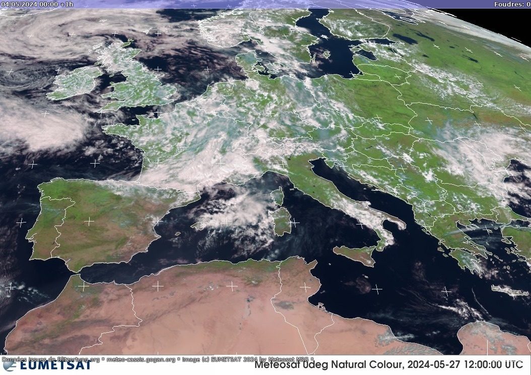 Carte des orages Sat:Europe Visible 04/05/2024 (Animation)